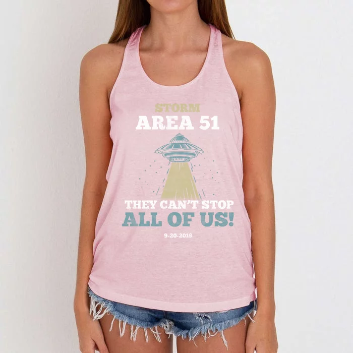 They Cant Stop All Of Us Storm Area 51 Gift Women's Knotted Racerback Tank