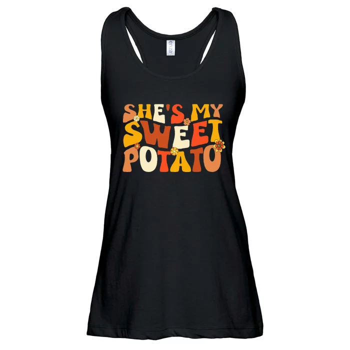 Thanksgiving Couples Sweet Potato I Yam Groovy Flower Ladies Essential Flowy Tank