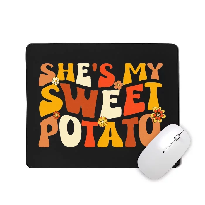 Thanksgiving Couples Sweet Potato I Yam Groovy Flower Mousepad