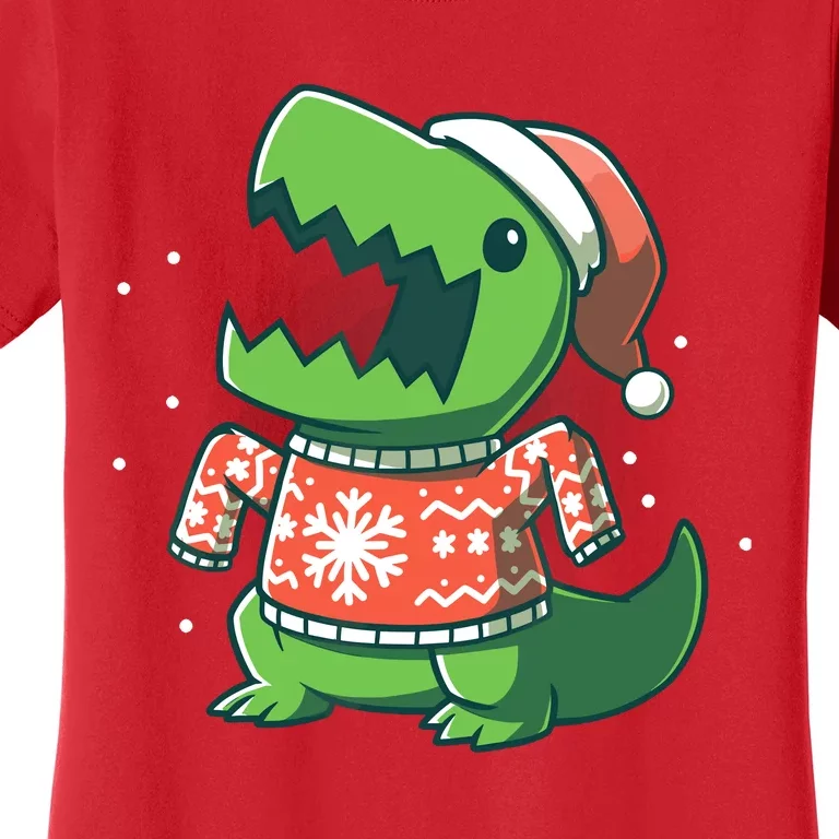 Trex Christmas Sweater Funny Dinosaur Ugly Sweatersaurus Women's T-Shirt