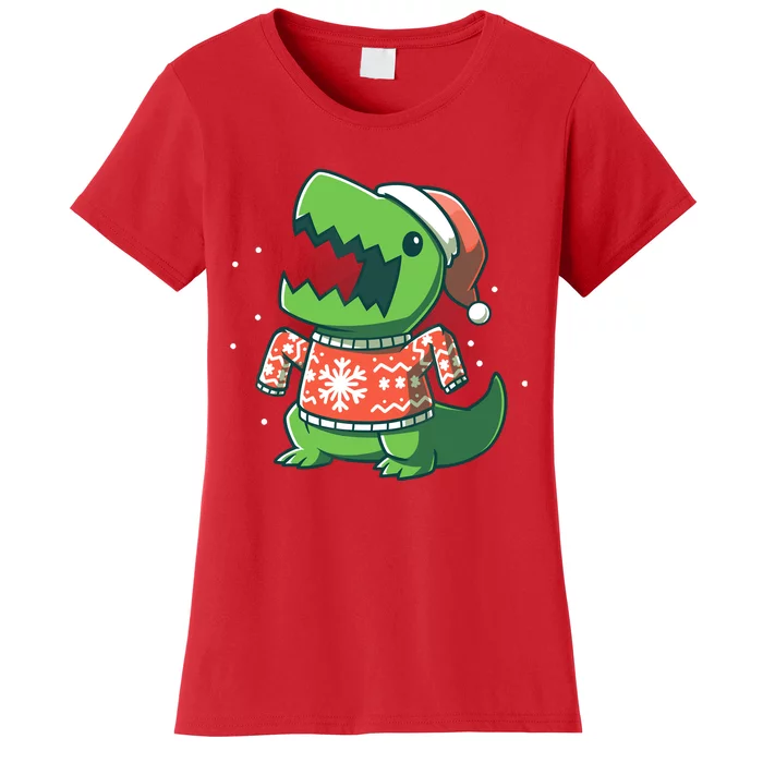 Trex Christmas Sweater Funny Dinosaur Ugly Sweatersaurus Women's T-Shirt