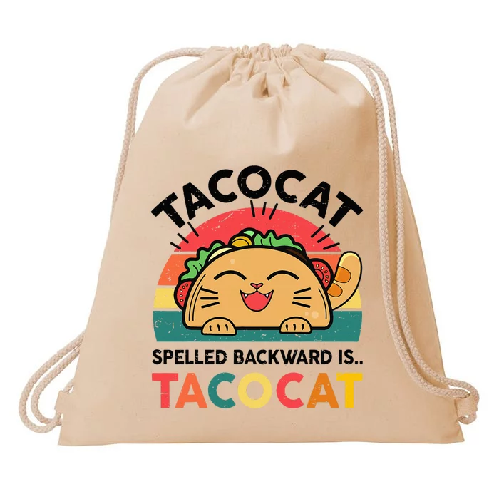 Taco Catshirt Spelled Backward Funny Mexican Cinco De Mayo Drawstring Bag