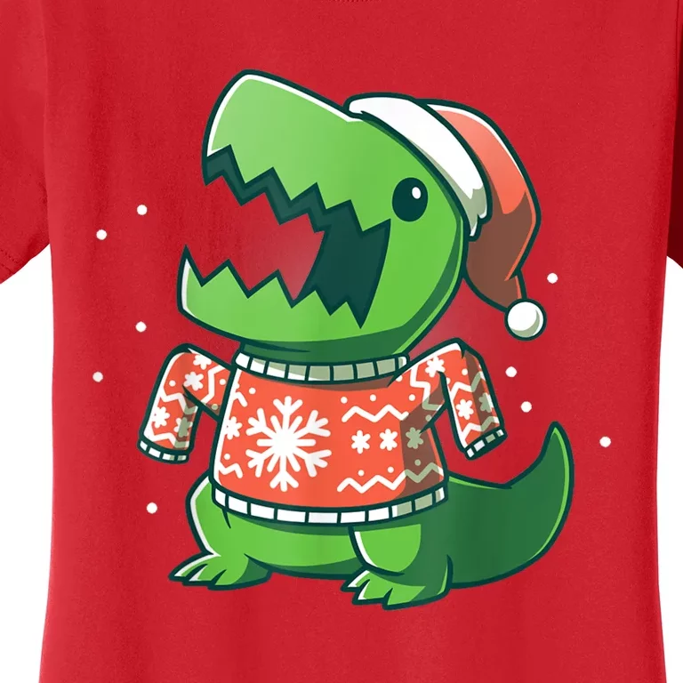 Trex Christmas Sweater Funny Dinosaur Ugly Sweatersaurus Women's T-Shirt