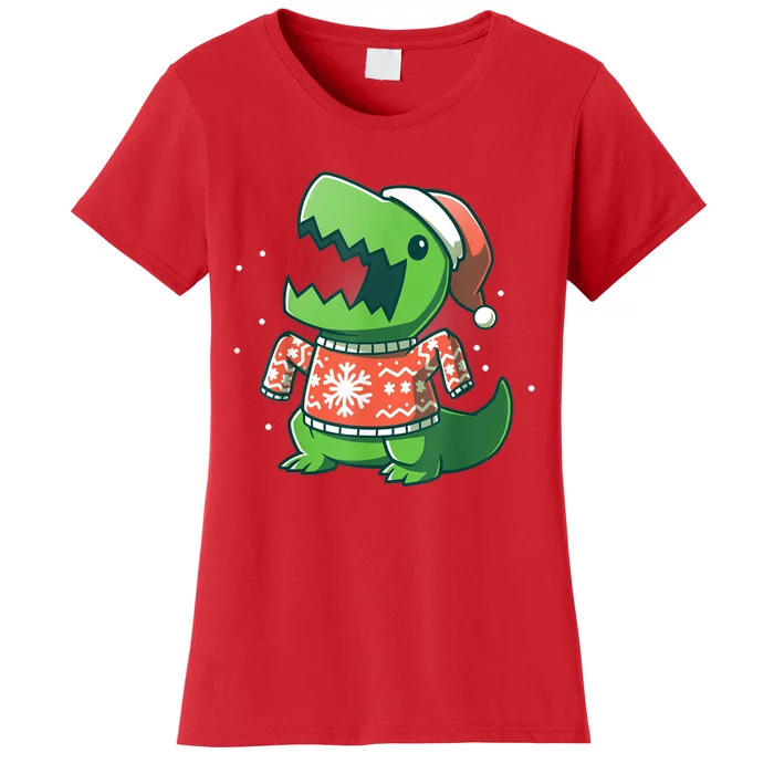 Trex Christmas Sweater Funny Dinosaur Ugly Sweatersaurus Women's T-Shirt