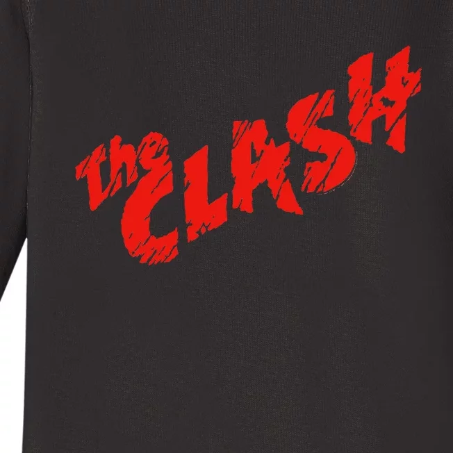 The C.L.A.S.H Scratched Red Logo Baby Long Sleeve Bodysuit