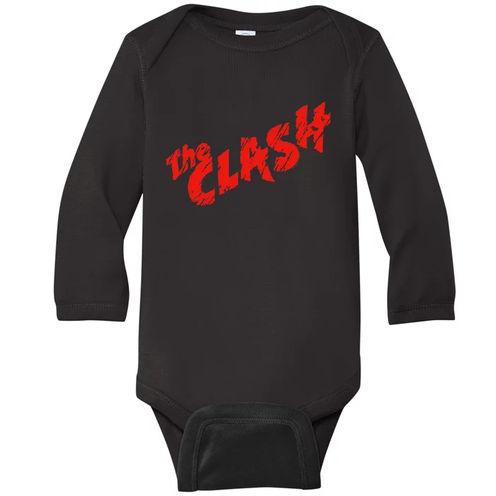 The C.L.A.S.H Scratched Red Logo Baby Long Sleeve Bodysuit