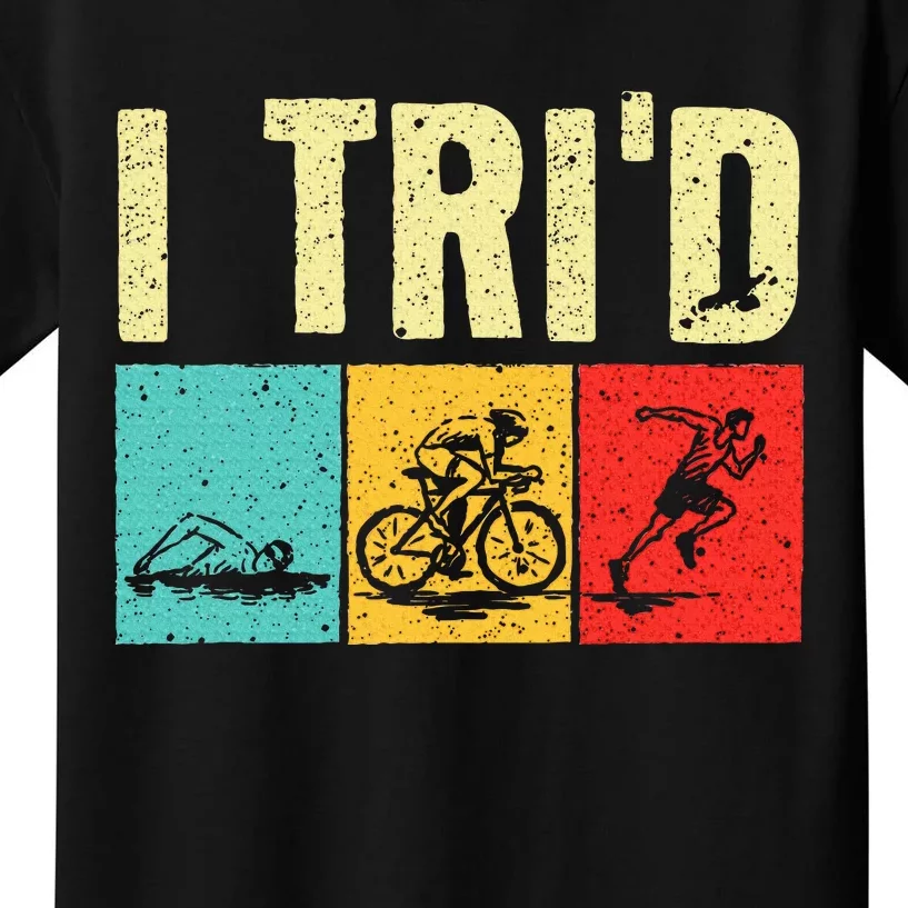 Triathlon Cyclist Swimmer Triathletes Kids T-Shirt