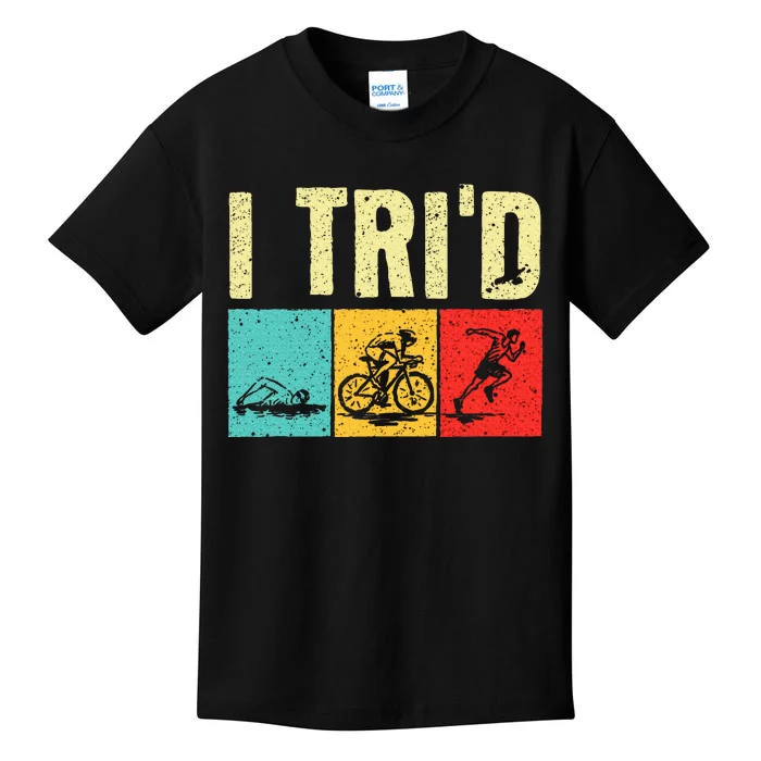 Triathlon Cyclist Swimmer Triathletes Kids T-Shirt