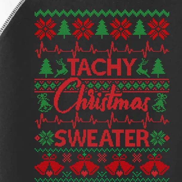 Tachy Christmas Sweater Funny Medical Cardiac ICU RN Nurse Toddler Fine Jersey T-Shirt