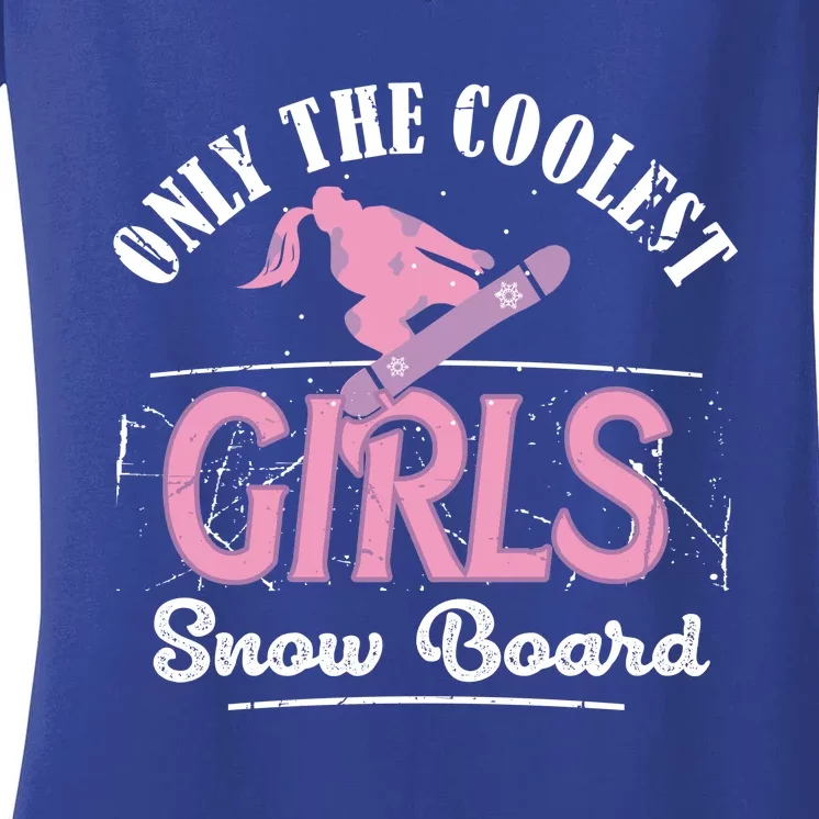 The Coolest Snowboard Great Gift Cute Funny Sport Gift Women's V-Neck T-Shirt