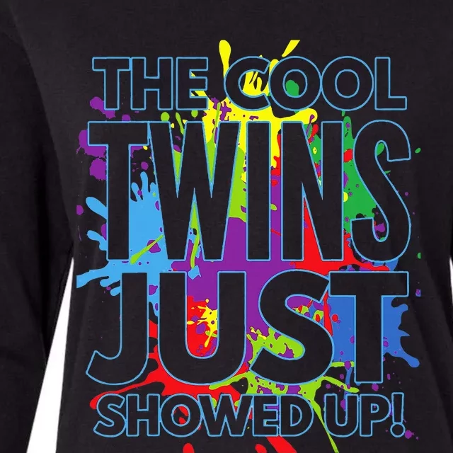 The Cool Twins Just Showed Up Funny Twins Womens Cotton Relaxed Long Sleeve T-Shirt