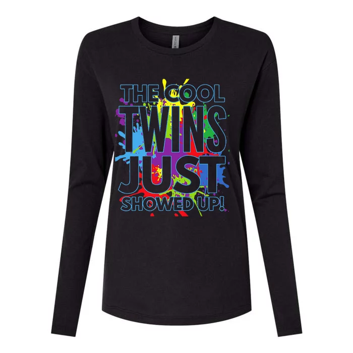 The Cool Twins Just Showed Up Funny Twins Womens Cotton Relaxed Long Sleeve T-Shirt