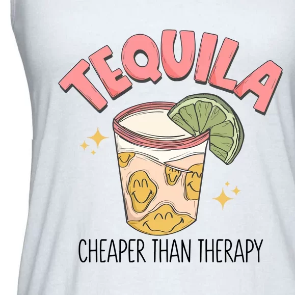 Tequila Cheaper Than Therapy Drinking Ladies Essential Flowy Tank