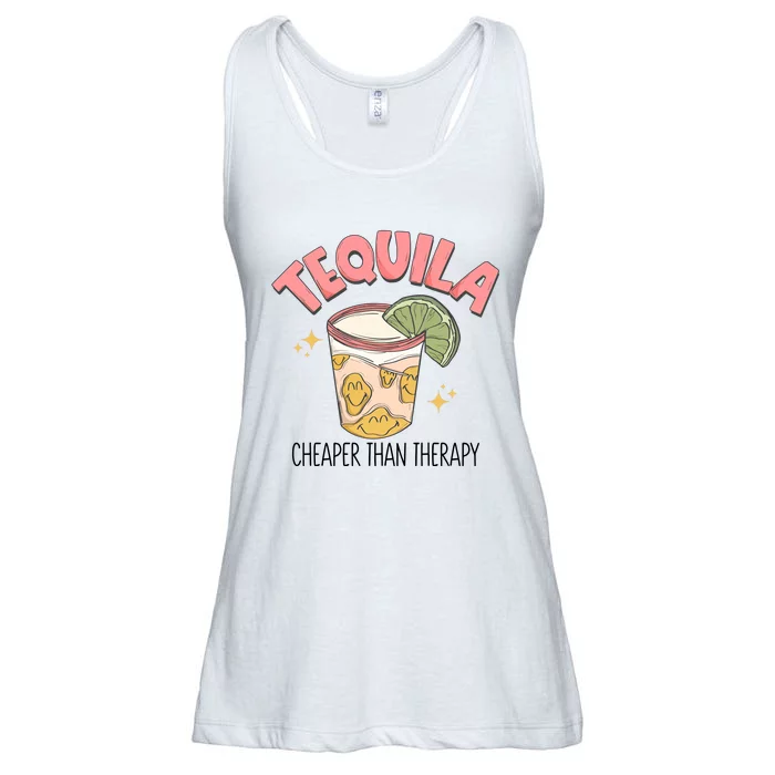 Tequila Cheaper Than Therapy Drinking Ladies Essential Flowy Tank