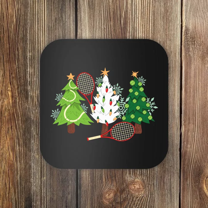 Tennis Christmas Tree Cute Funny Xmas Gift Coaster