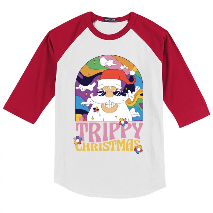 Trippy Christmas Kids Colorblock Raglan Jersey