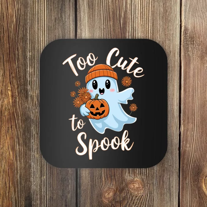 Too Cute To Spook Halloween Ghost Pumpkin Costume Women Coaster