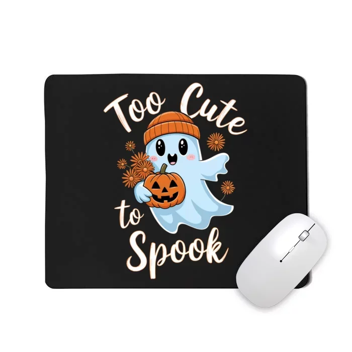 Too Cute To Spook Halloween Ghost Pumpkin Costume Women Mousepad