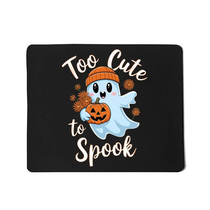 Too Cute To Spook Halloween Ghost Pumpkin Costume Women Mousepad