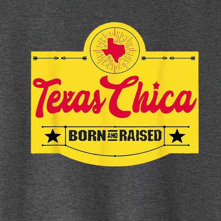 Texas Chica Texas Born & Raised Chick Womens Parody Women's Crop Top Tee