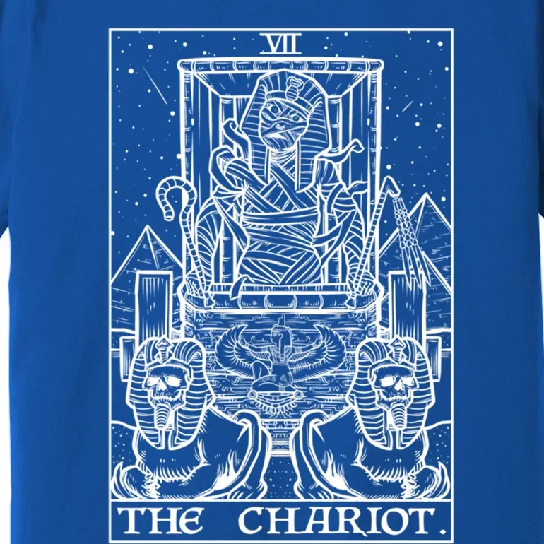 The Chariot Tarot Card Mummy Halloween Egyptian Witch Horror Gift Premium T-Shirt