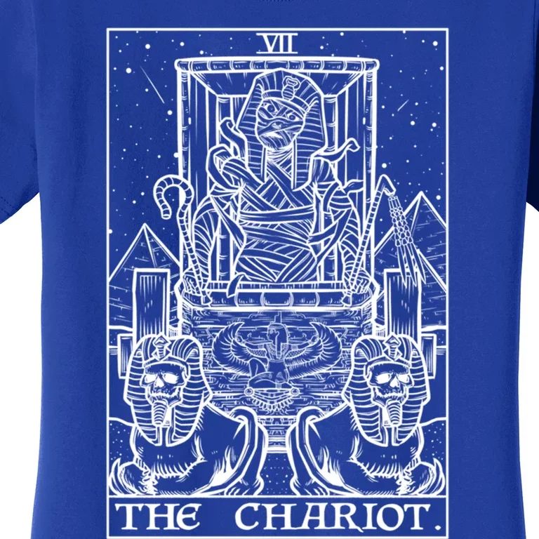 The Chariot Tarot Card Mummy Halloween Egyptian Witch Horror Gift Women's T-Shirt