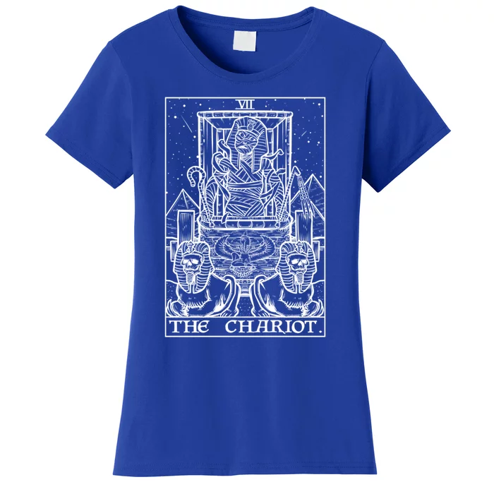 The Chariot Tarot Card Mummy Halloween Egyptian Witch Horror Gift Women's T-Shirt