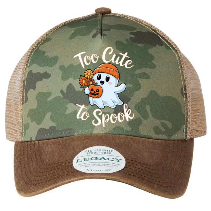 Too Cute To Spook Halloween Ghost Pumpkin Halloween Costume Women Legacy Tie Dye Trucker Hat