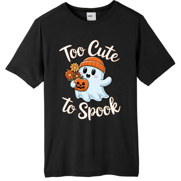 Too Cute To Spook Halloween Ghost Pumpkin Halloween Costume Women ChromaSoft Performance T-Shirt