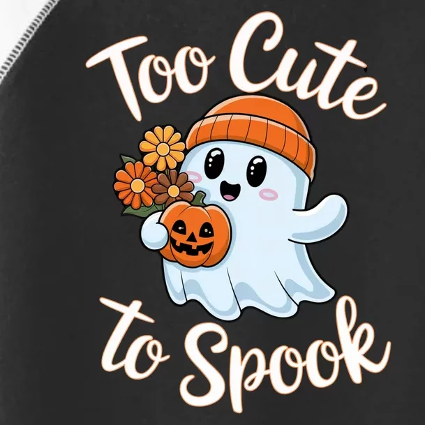 Too Cute To Spook Halloween Ghost Pumpkin Halloween Costume Women Toddler Fine Jersey T-Shirt