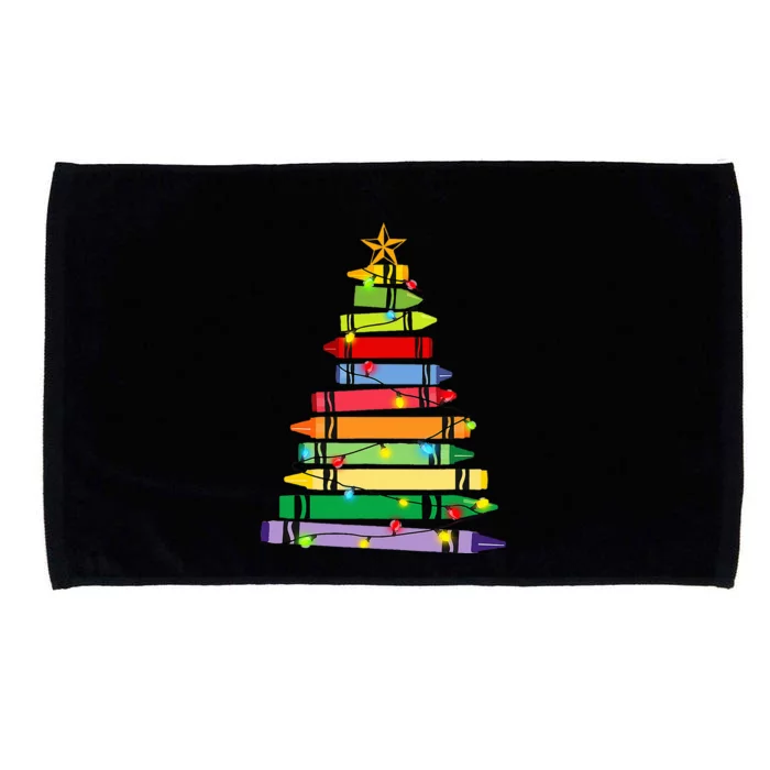 teacher christmas t crayon tree light s student Microfiber Hand Towel