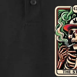 Tarot Card The Stoner Weed Lover Skeleton Cannabis 420 Dry Zone Grid Performance Polo