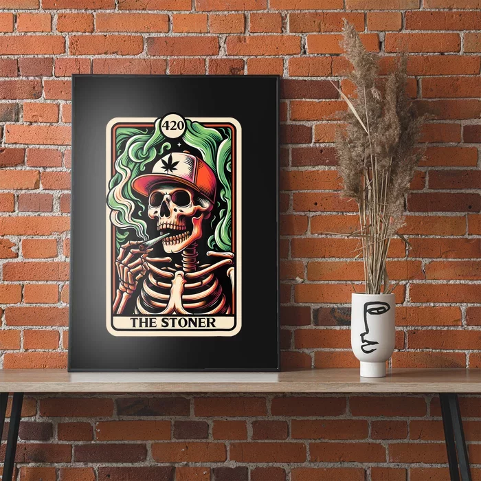 Tarot Card The Stoner Weed Lover Skeleton Cannabis 420 Poster