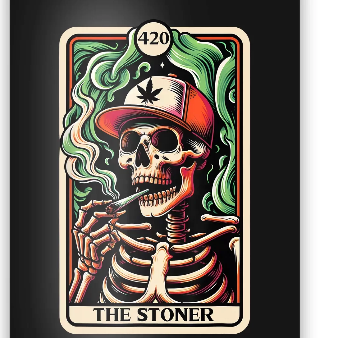 Tarot Card The Stoner Weed Lover Skeleton Cannabis 420 Poster