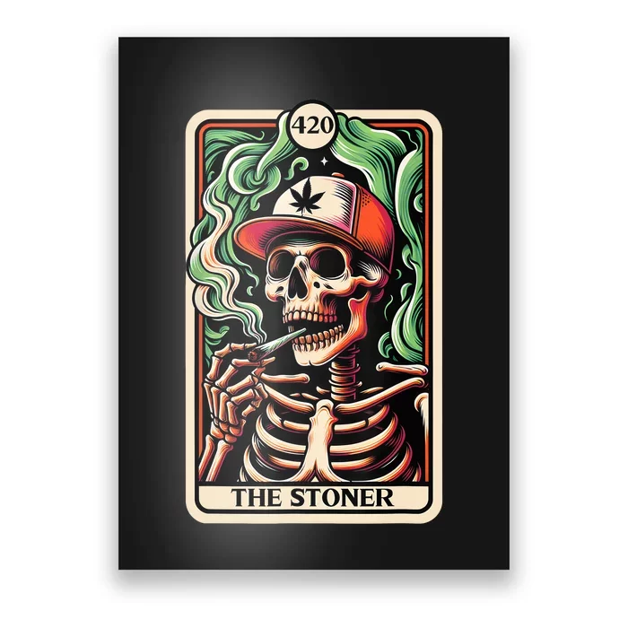 Tarot Card The Stoner Weed Lover Skeleton Cannabis 420 Poster