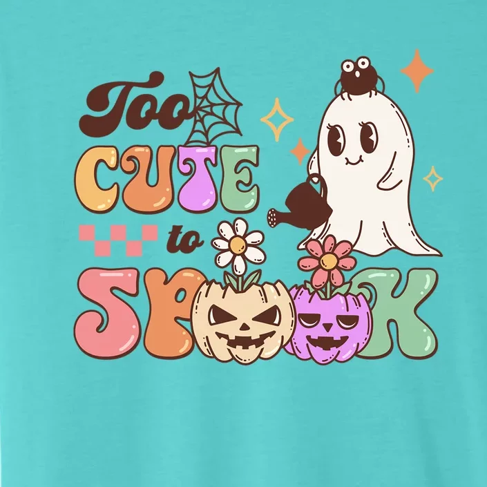 Too Cute To Spook Halloween Ghost Costume Retro Groovy Cool Gift ChromaSoft Performance T-Shirt