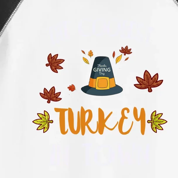 The Coolest Turkey In Town Cute Thanksgiving Funny Gift Toddler Fine Jersey T-Shirt