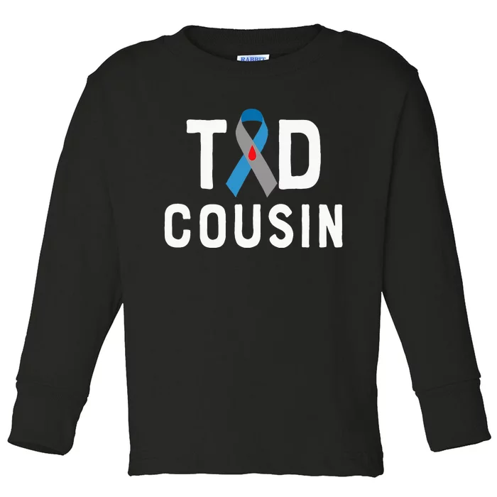 T1d Cousin Type 1 Diabetes Awareness Insulin Family Support Toddler Long Sleeve Shirt