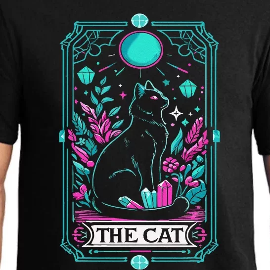 The Cat Tarot Card Halloween Witch Mystical Black Cat Lovers Pajama Set