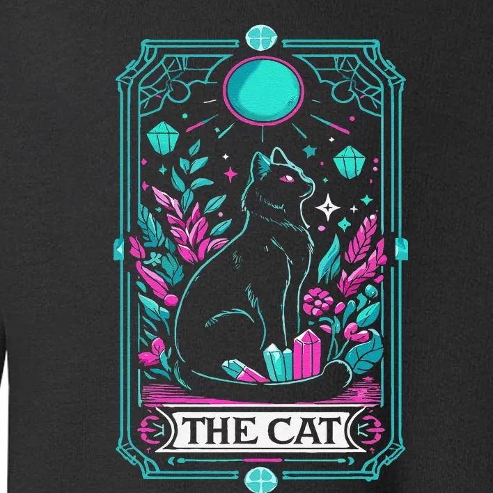 The Cat Tarot Card Halloween Witch Mystical Black Cat Lovers Toddler Sweatshirt