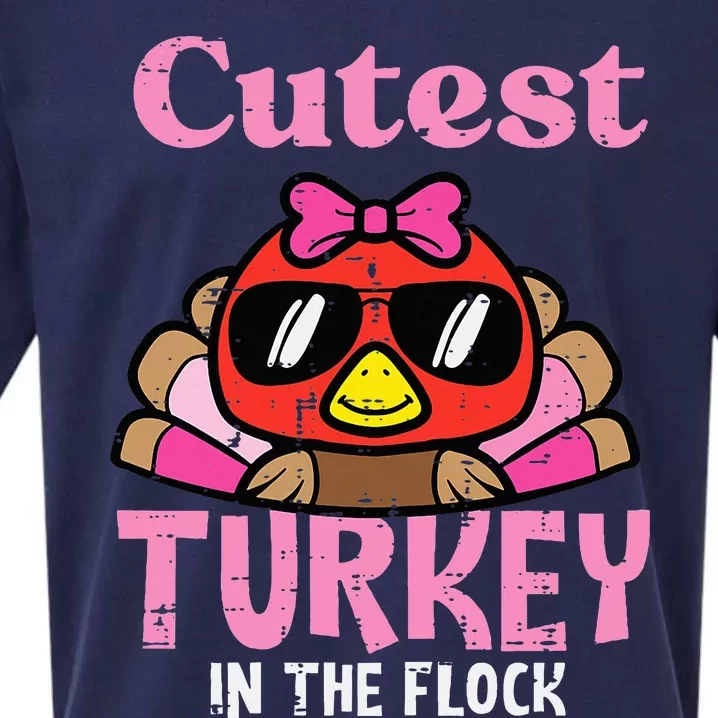 Thanksgiving Cutest Turkey Flock Sueded Cloud Jersey T-Shirt