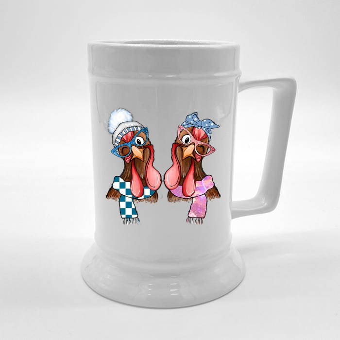 Turkey Couple Thanksgiving Day Gift Front & Back Beer Stein