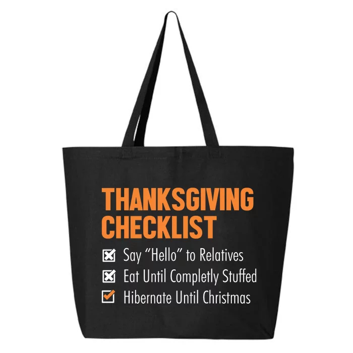 Thanksgiving Checklist 25L Jumbo Tote