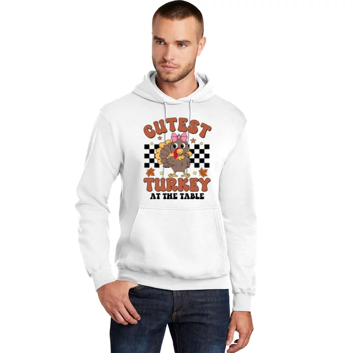 Thanksgiving Cutest Turkey At The Table Dinner Girl Hoodie