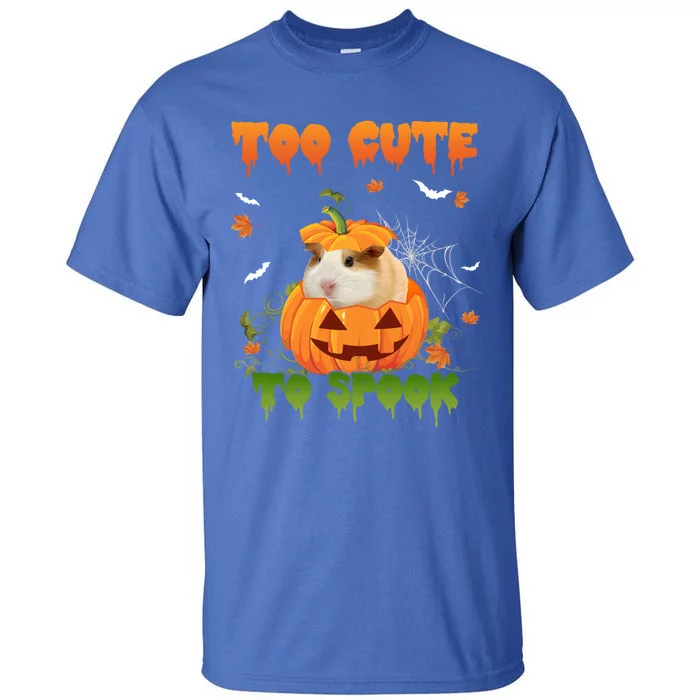 Too Cute To Spook Cute Halloween Pumpkin Hat Guinea Pig Pet Cool Gift Tall T-Shirt