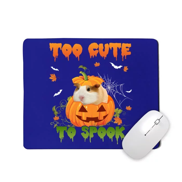 Too Cute To Spook Cute Halloween Pumpkin Hat Guinea Pig Pet Cool Gift Mousepad