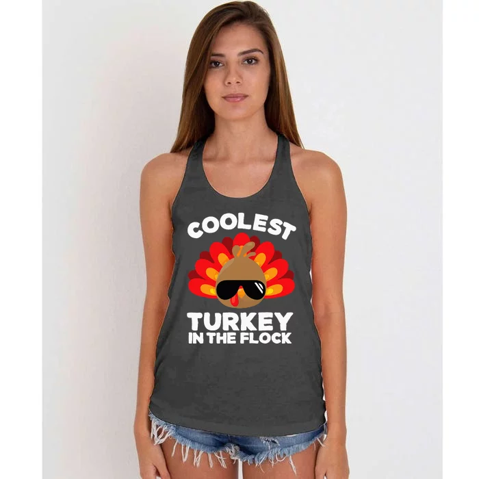 Thanksgiving Coolest Turkey Women's Knotted Racerback Tank