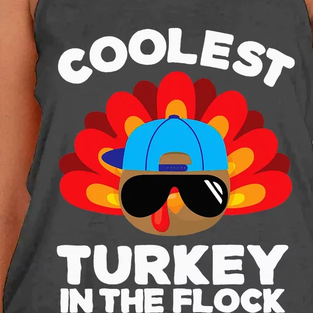 Thanksgiving Coolest Turkey Women's Knotted Racerback Tank