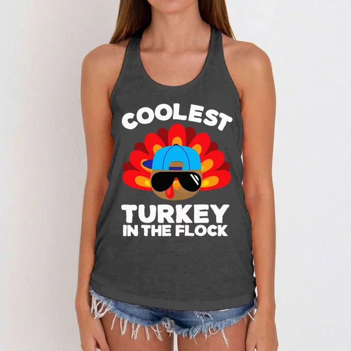 Thanksgiving Coolest Turkey Women's Knotted Racerback Tank