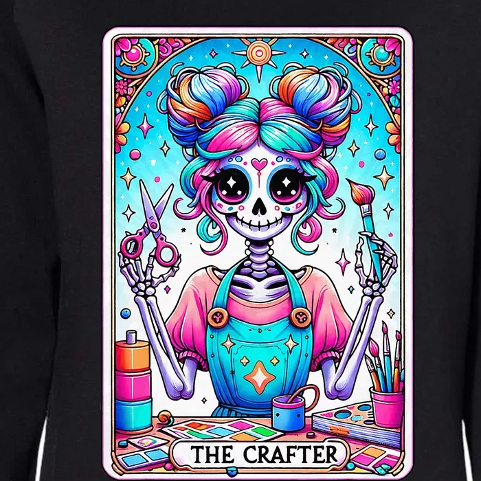 The Crafter Tarot Card Crochet Knitting Crafter Mom Womens California Wash Sweatshirt